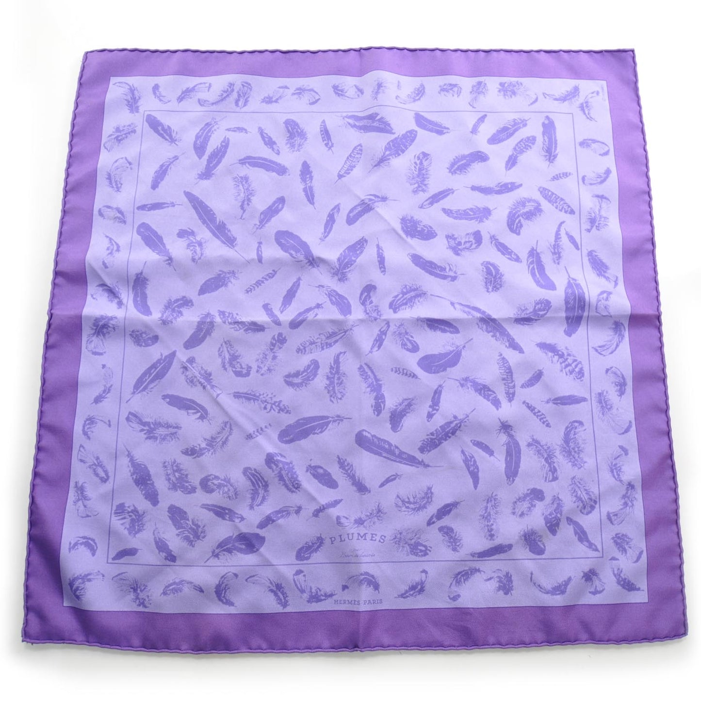 Silk Plumes Pocket Square Scarf Purple