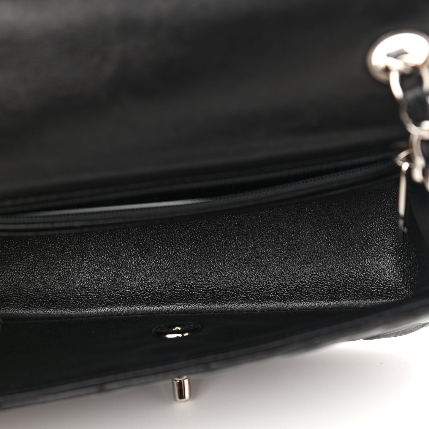 Lambskin Quilted Mini Rectangular Flap Black