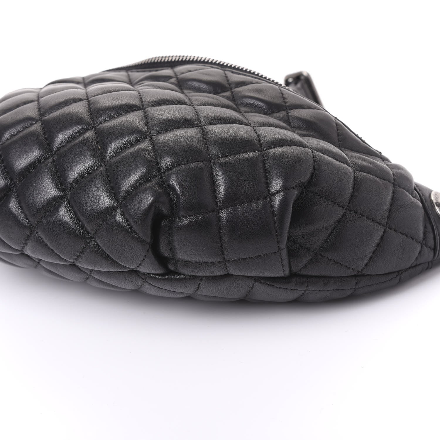 Chanel Lambskin Quilted Banane Waist Bag Fanny Pack Black 6 of 9