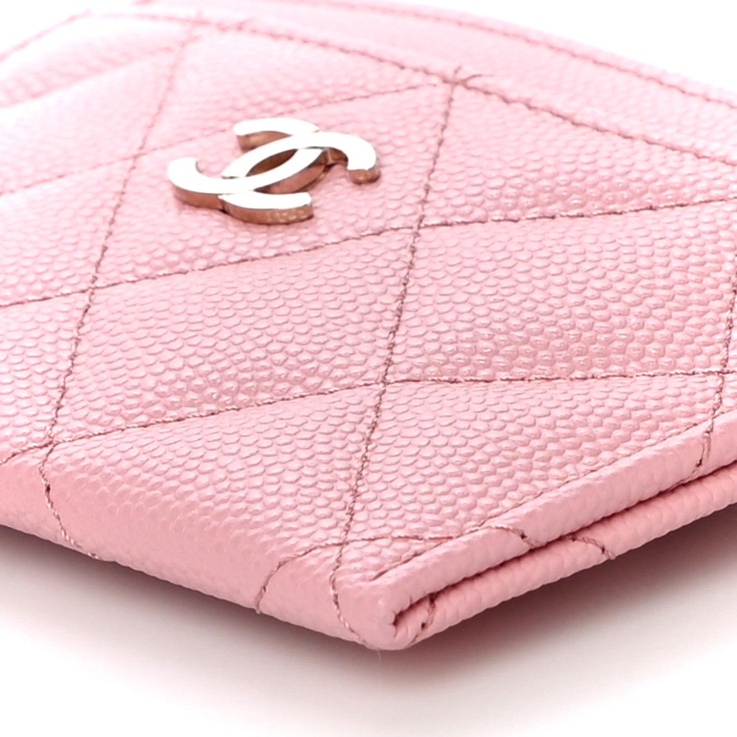 Chanel Caviar Quilted Card Holder Pink 11 of 12