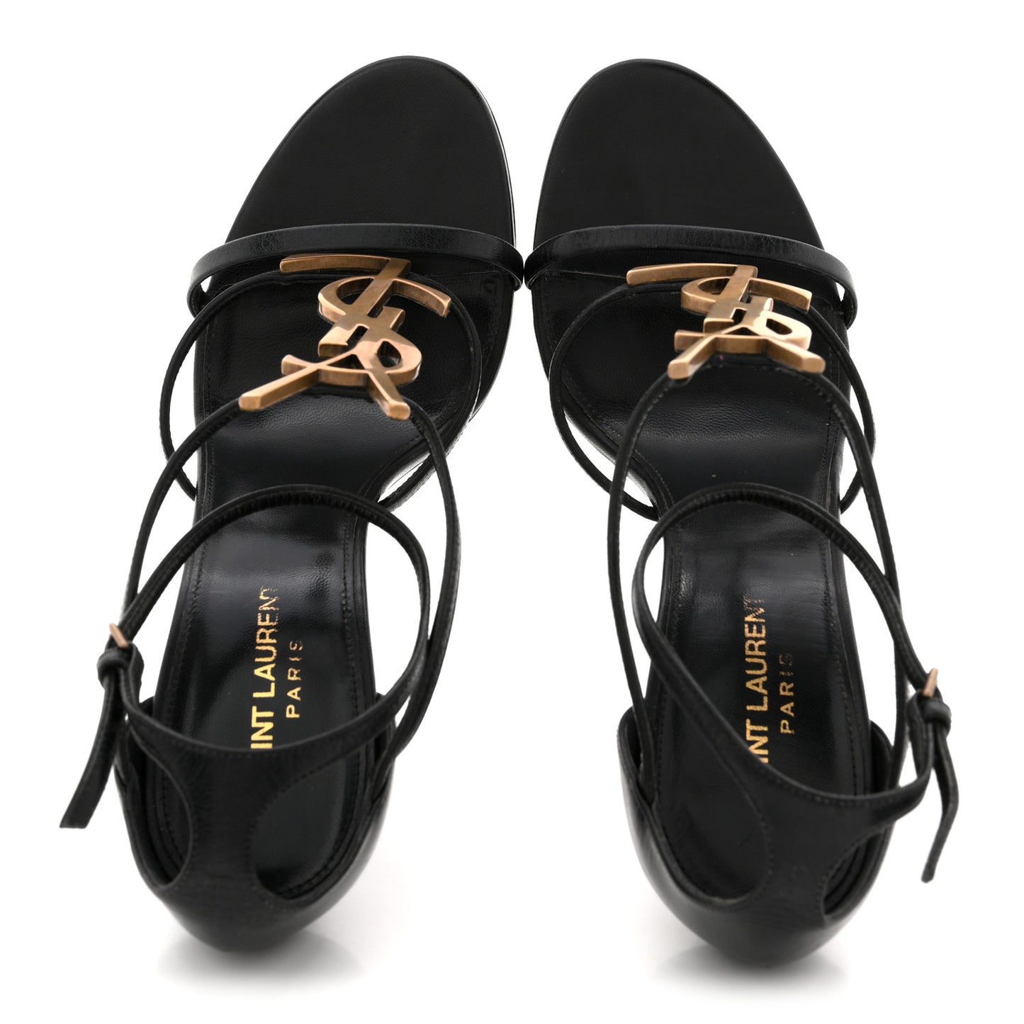Calfskin Cassandra 100 Ankle Strap Sandals 41 Black