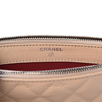 Chanel Aged Calfskin Quilted Small Gabrielle Clutch With Chain Beige Black 7 of 15