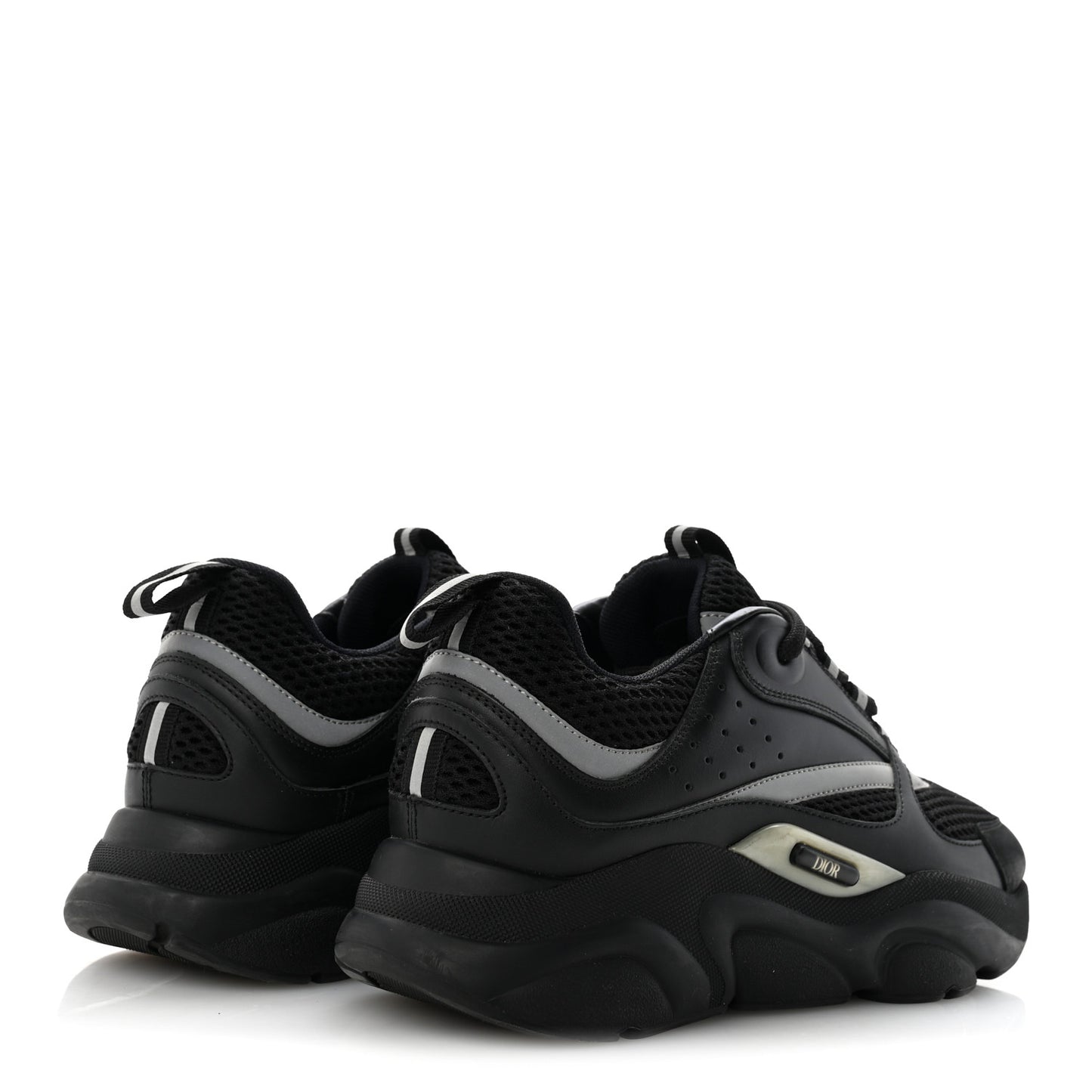 Technical Mesh Calfskin Mens B22 Sneakers 40 Black