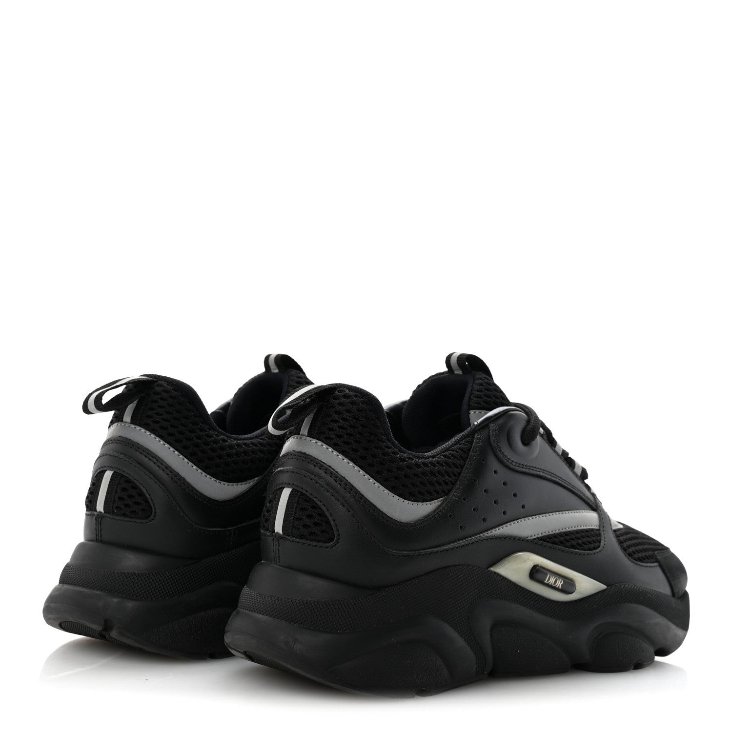 Christian Dior Technical Mesh Calfskin Mens B22 Sneakers 40 Black 5 of 9