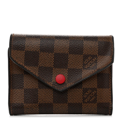 Louis Vuitton Damier Ebene Victorine Wallet Red 1 of 7