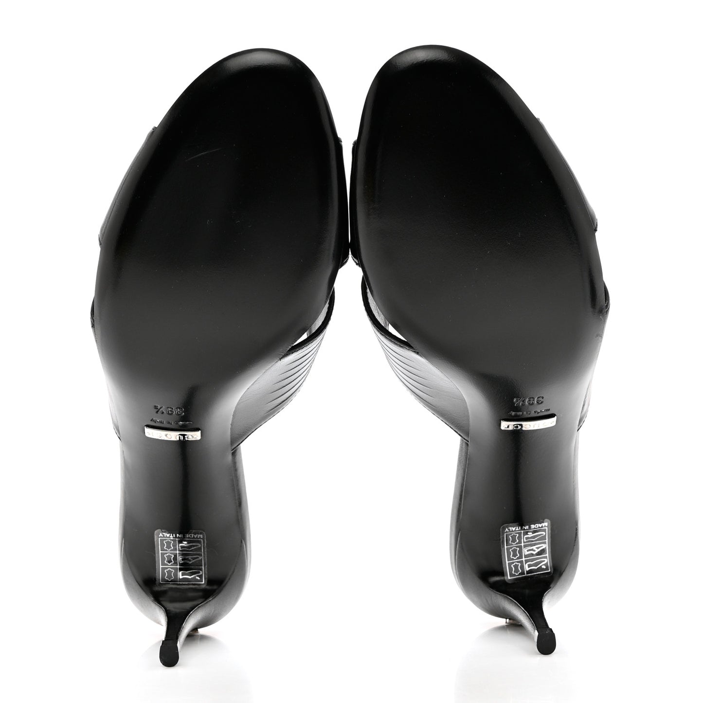 Nappa Crossover Heel Slide Sandals 39.5 Black
