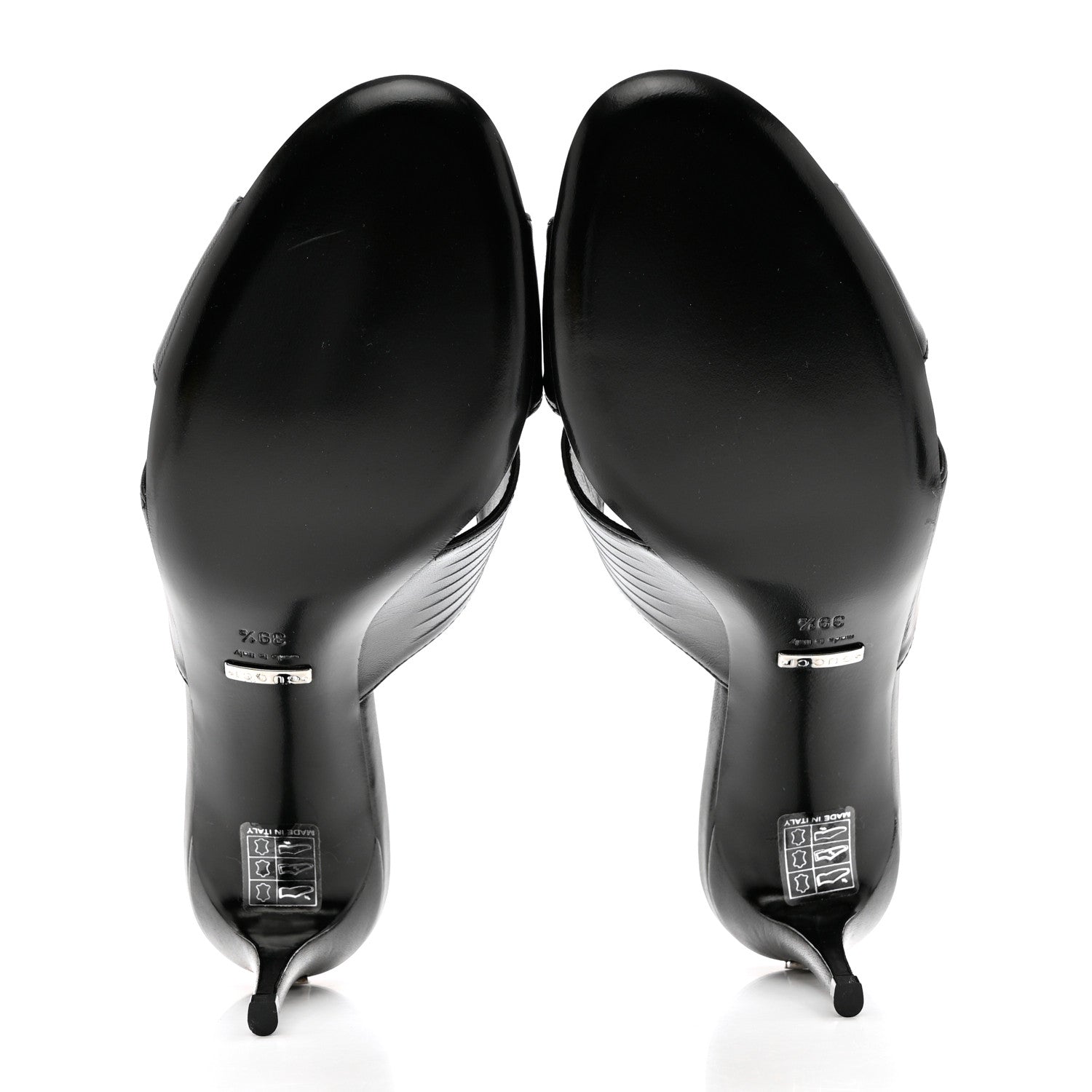 Gucci Nappa Crossover Heel Slide Sandals 39.5 Black 5 of 8