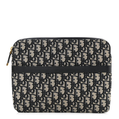 Christian Dior Oblique Pouch Clutch Blue 1 of 10