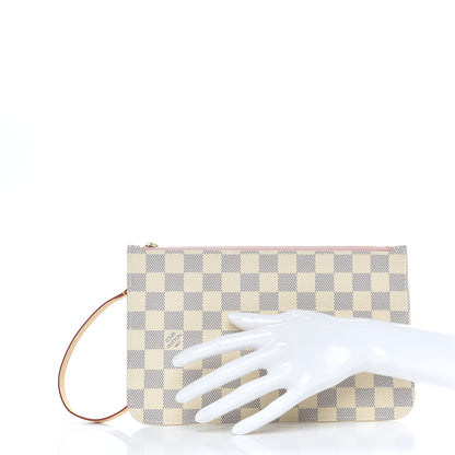 Louis Vuitton Damier Azur Neverfull MM GM Pochette Rose Ballerine 2 of 6