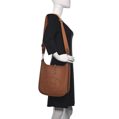 Hermes Taurillon Clemence Evelyne III PM Gold 2 of 8