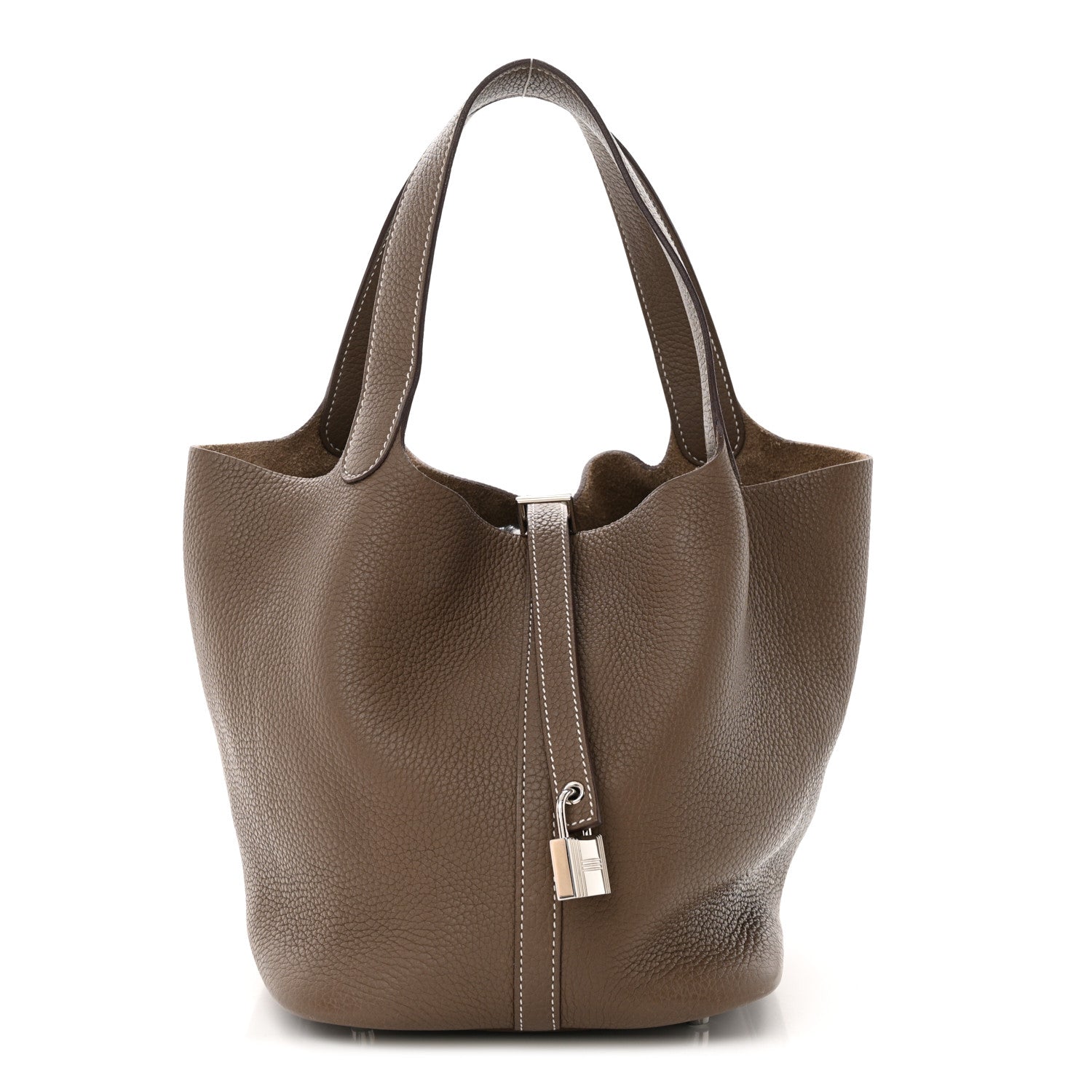 Hermes Taurillon Clemence Picotin Lock 22 MM Etoupe 1 of 11