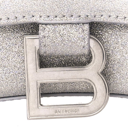Balenciaga Sparkling Fabric Hourglass Top Handle Bag XS Silver 9 of 11
