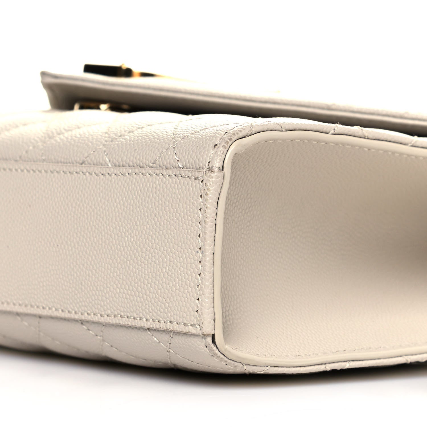 Saint Laurent Grain De Poudre Textured Mixed Matelasse Medium Triquilt Monogram Satchel Crema Soft 9 of 9