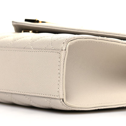 Saint Laurent Grain De Poudre Textured Mixed Matelasse Medium Triquilt Monogram Satchel Crema Soft 9 of 9