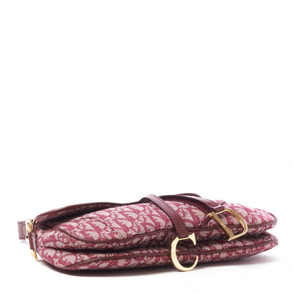 Christian Dior Monogram Double Saddle Bag Burgundy 3 of 7