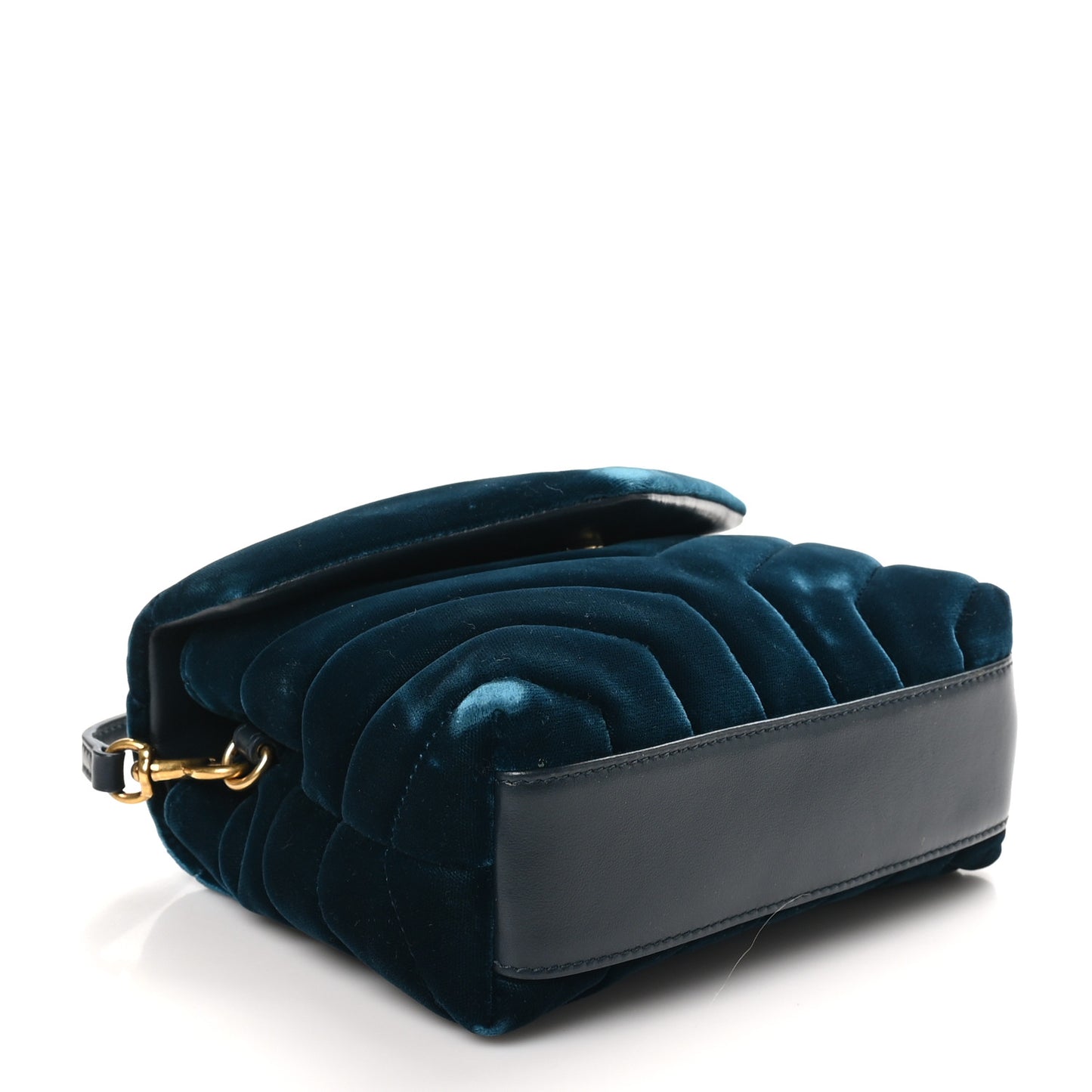 Velvet Y Quilted Monogram Toy Loulou Chain Satchel Dark Ottanio