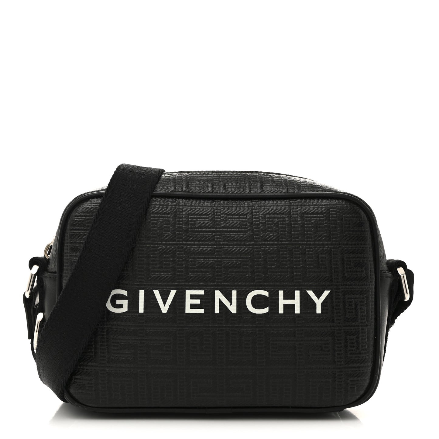 Coated Canvas Logo Embossed Body Pouch Black Black