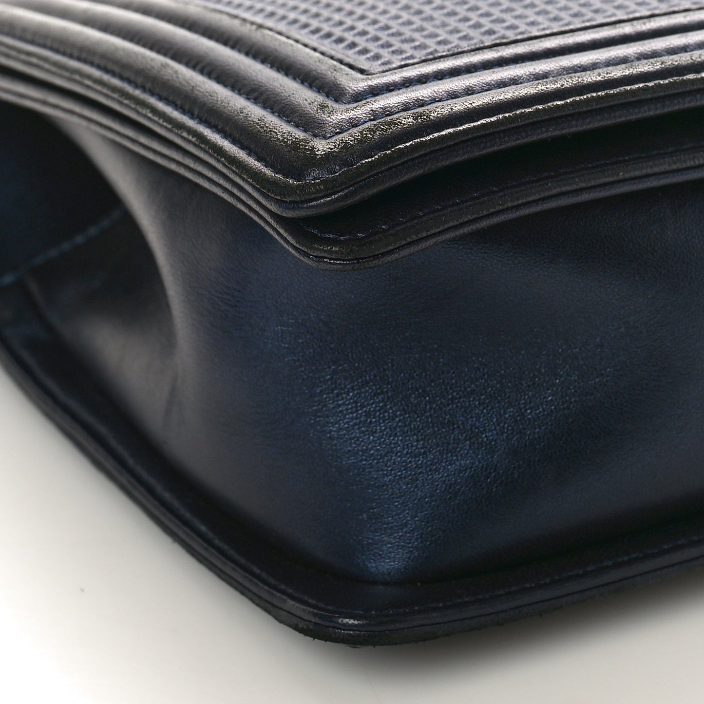Lambskin Embossed New Medium Boy Cube Flap Navy
