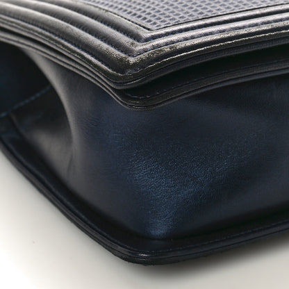 Chanel Lambskin Embossed New Medium Boy Cube Flap Navy 9 of 13