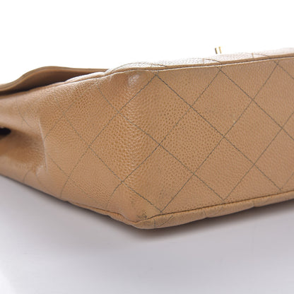 Chanel Caviar Quilted Jumbo Single Flap Beige 12 of 18