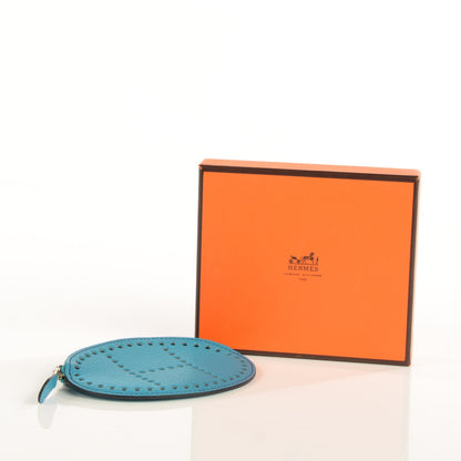 Hermes Chevre Mysore Evelyne Coin Purse Turquoise Bleu Saphir 7 of 11