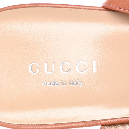 Gucci Sequin Satin Malaga Kid GG Marmont Ankle Wrap 75mm Sandals 40.5 Antique Rose Rosa Pale Pink 6 of 8