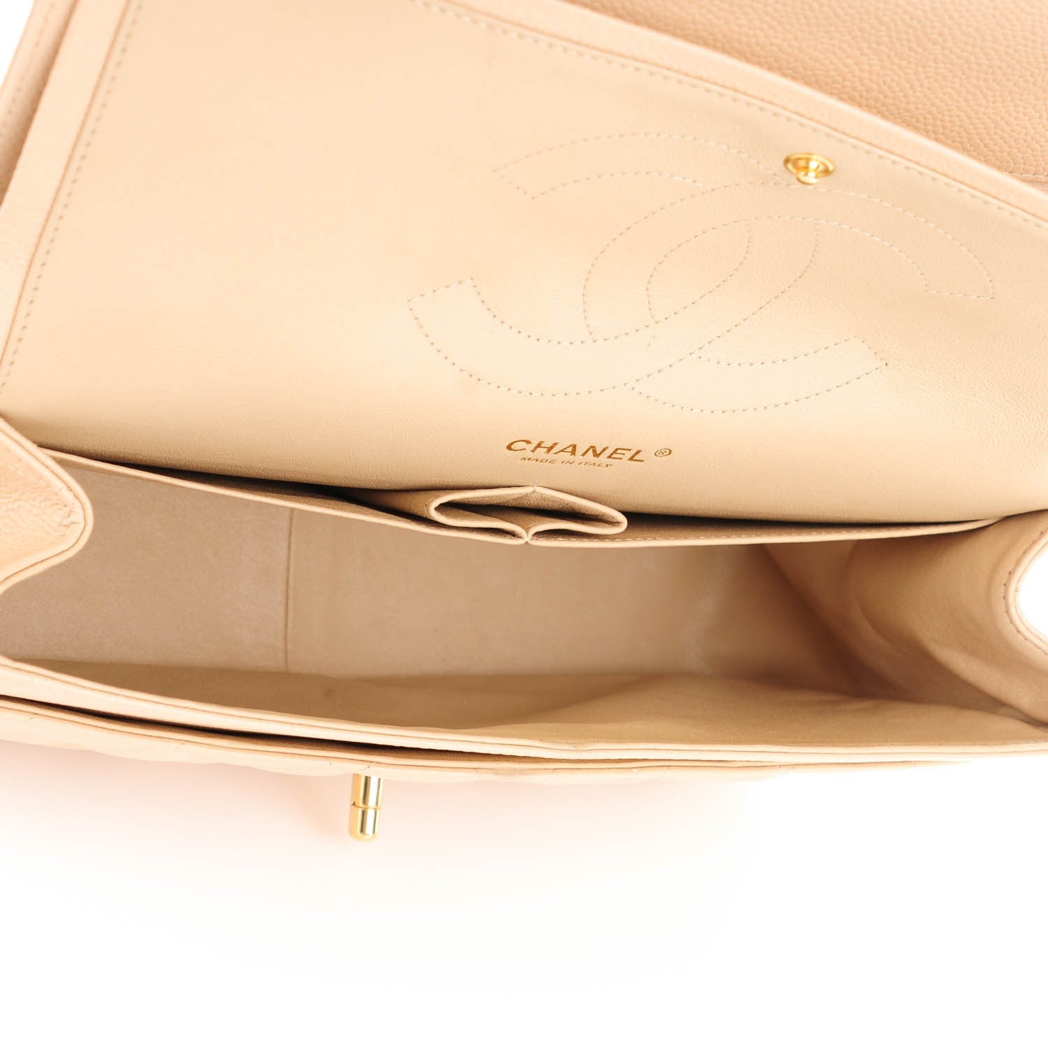 Chanel Caviar Quilted Jumbo Double Flap Beige Clair 5 of 8