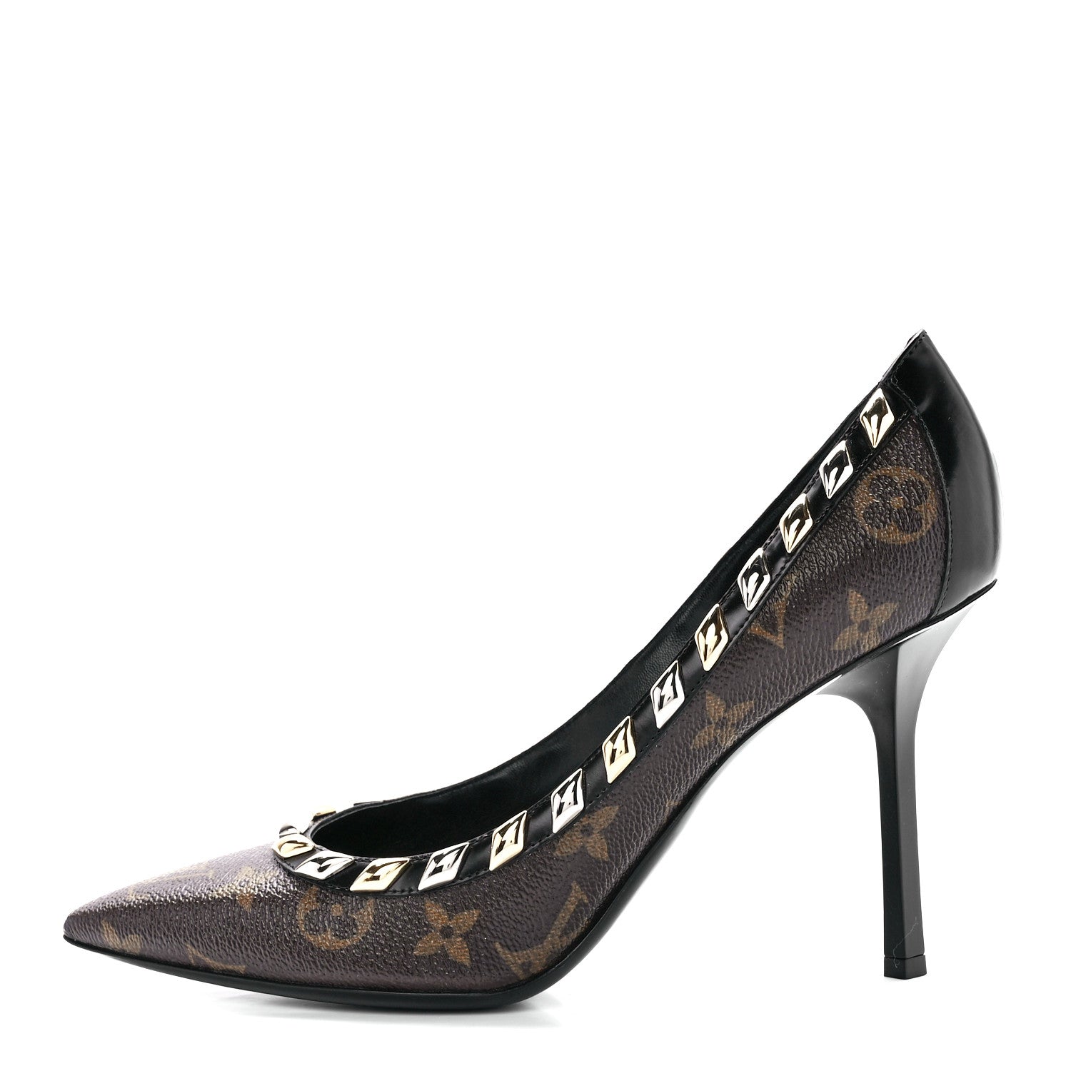 Louis Vuitton Calfskin Monogram Eldorado Pumps 39 Cacao 1 of 8