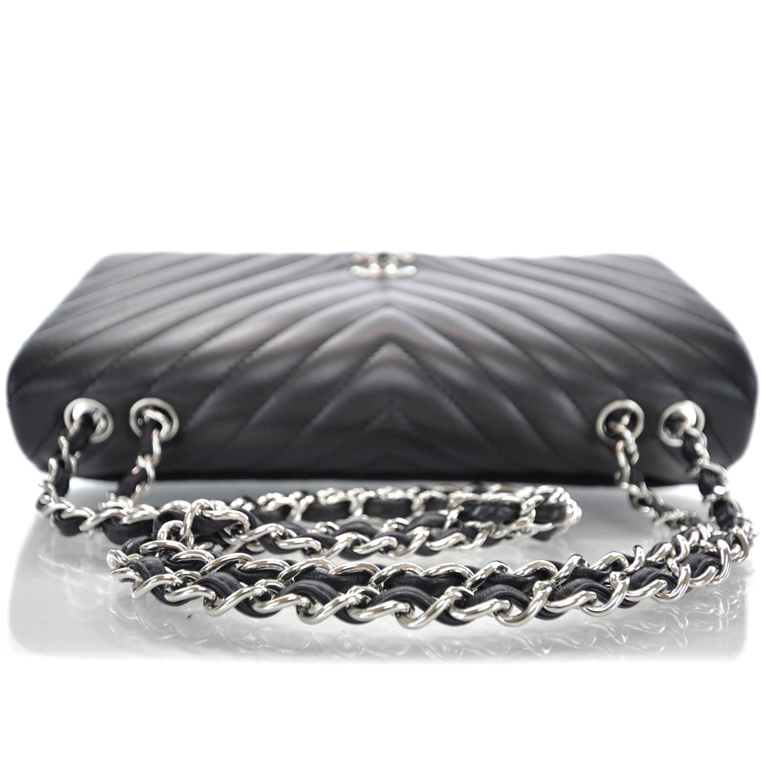 Chanel Lambskin Large Chevron Flap Black 5 of 12