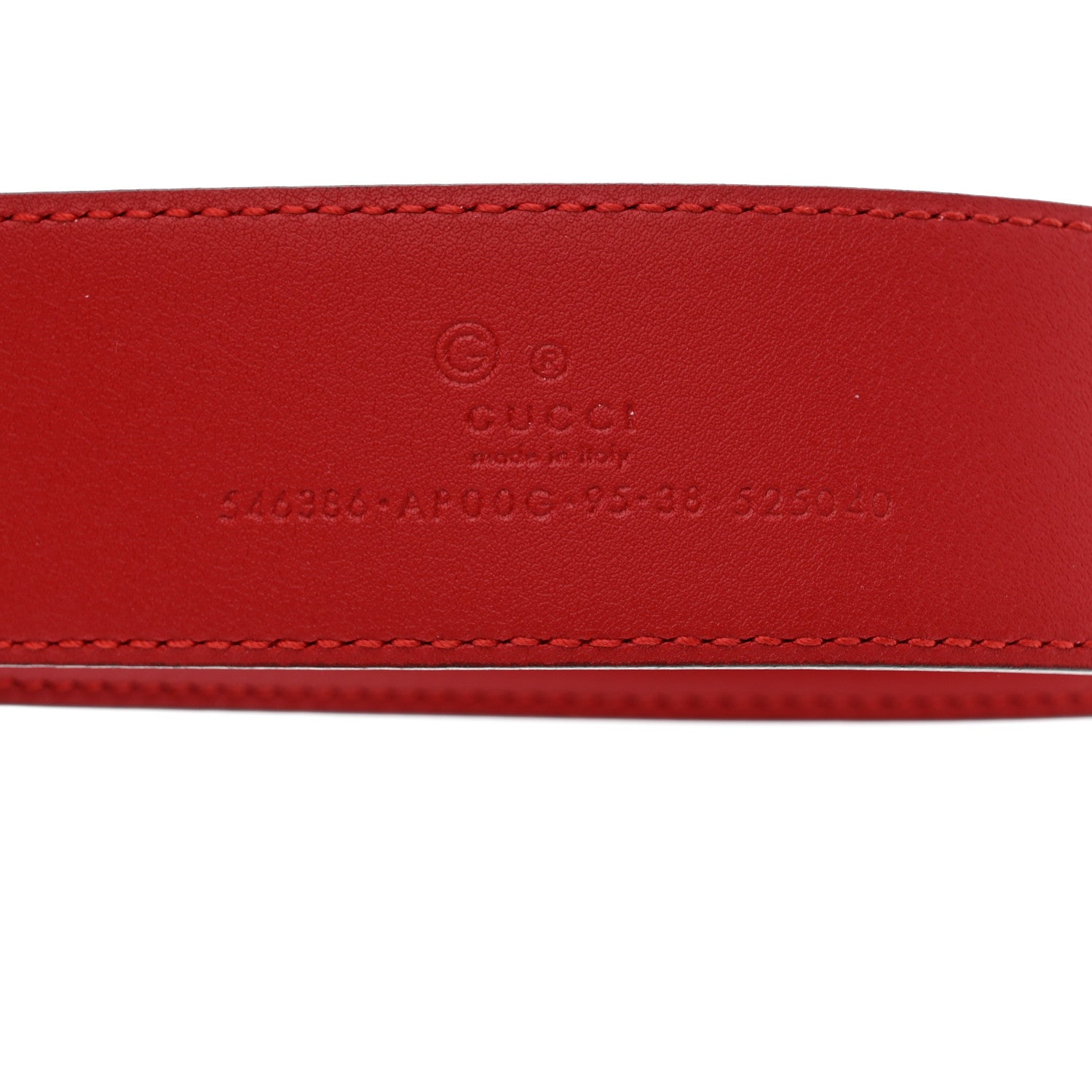 Gucci Moon Calfskin Interlocking G 37mm Belt 95 38 Vibrant Red 3 of 5