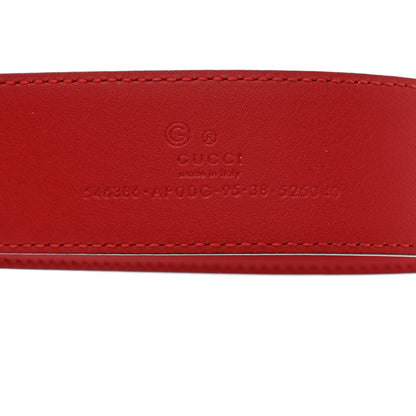Gucci Moon Calfskin Interlocking G 37mm Belt 95 38 Vibrant Red 3 of 5