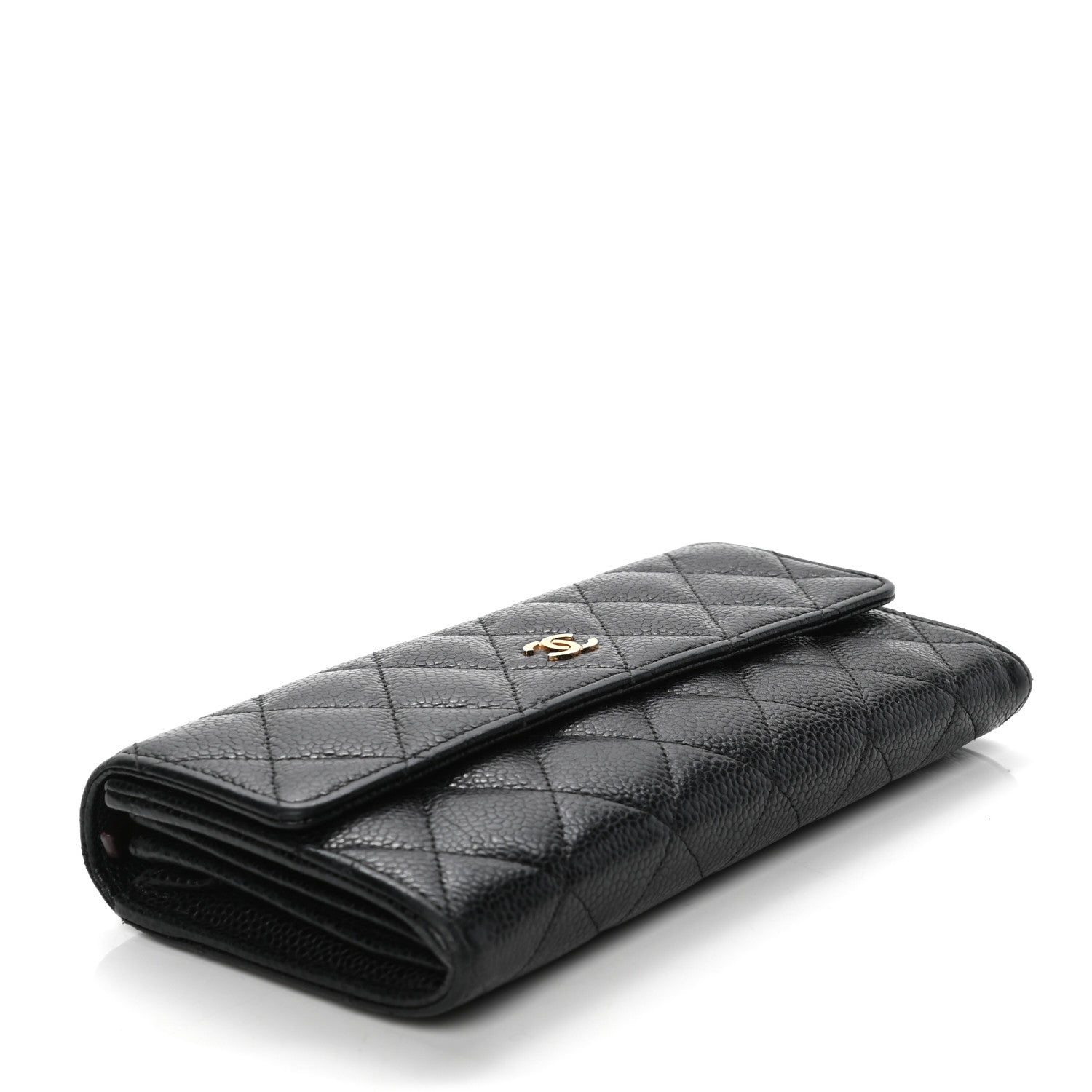 Chanel Caviar Quilted Large Gusset Flap Wallet Black 3 of 6