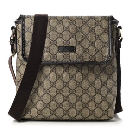 Gucci GG Plus Monogram Small Flap Messenger Bag Beige Dark Brown 1 of 10