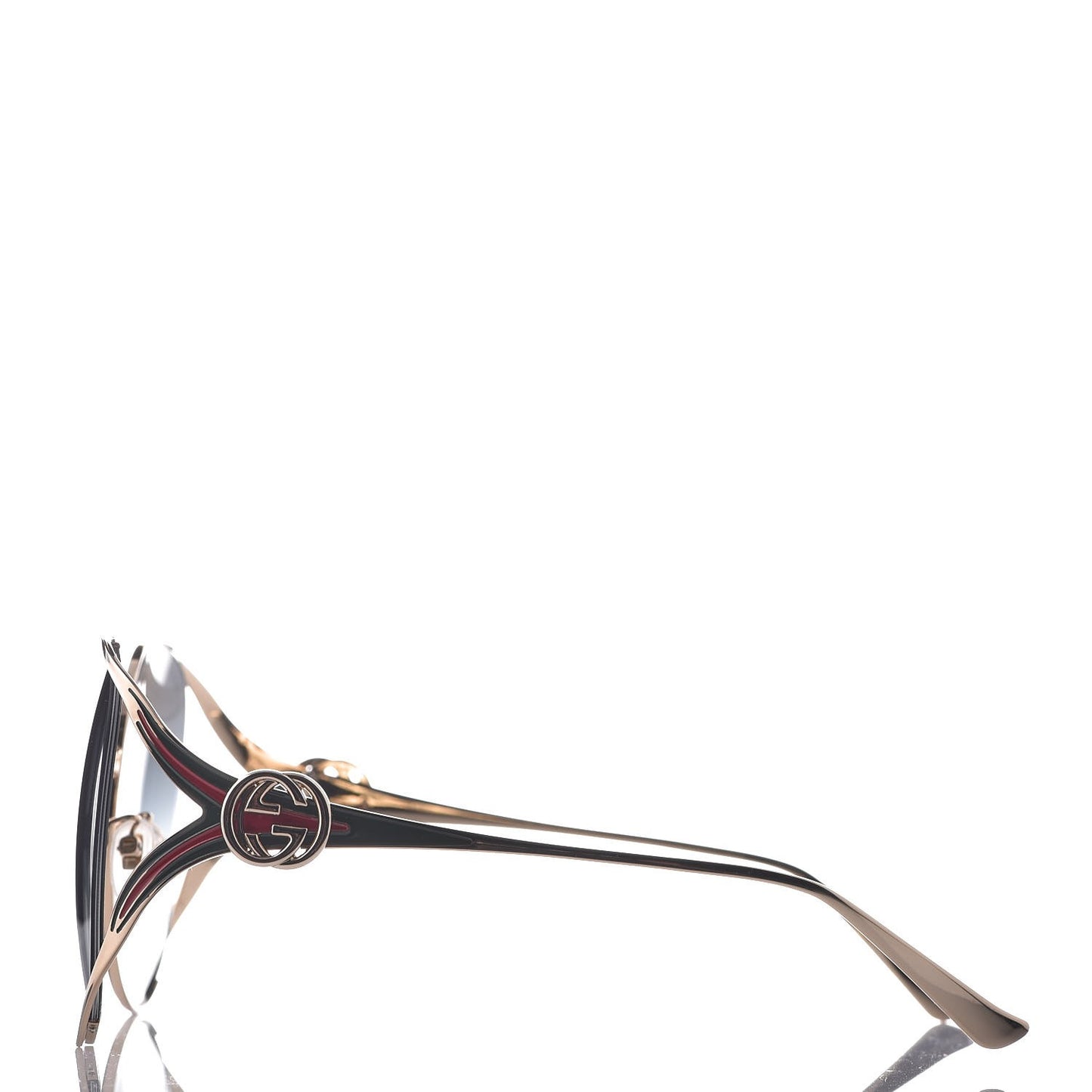 Metal Oversized Round Frame GG0225S Sunglasses Gold