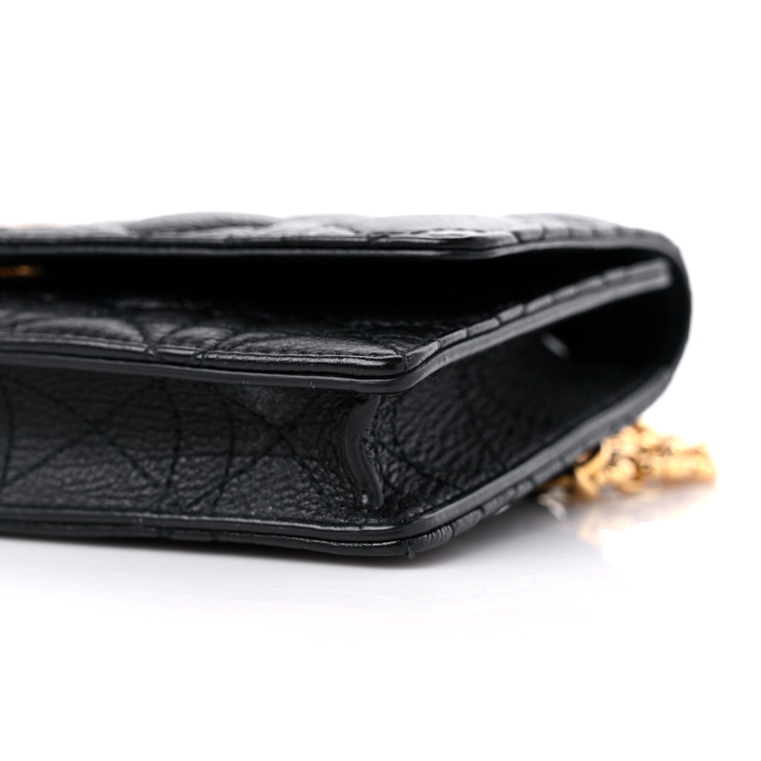 Christian Dior Supple Calfskin Cannage Caro Belt Pouch with Chain Black 8 of 10