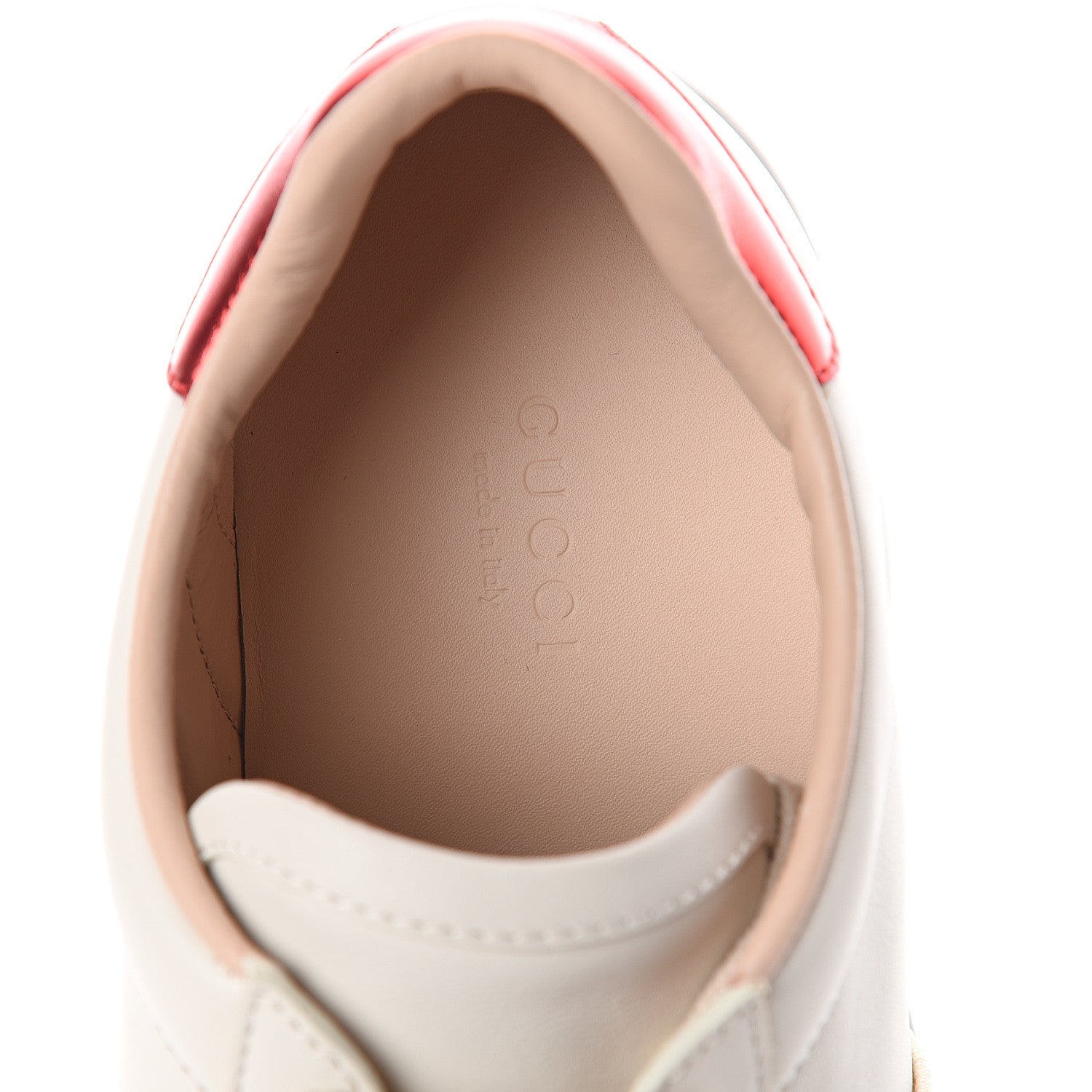 Gucci Calfskin Stripe Womens New Ace Sneakers 38 New Mystic White Ecru Red Flame 7 of 7