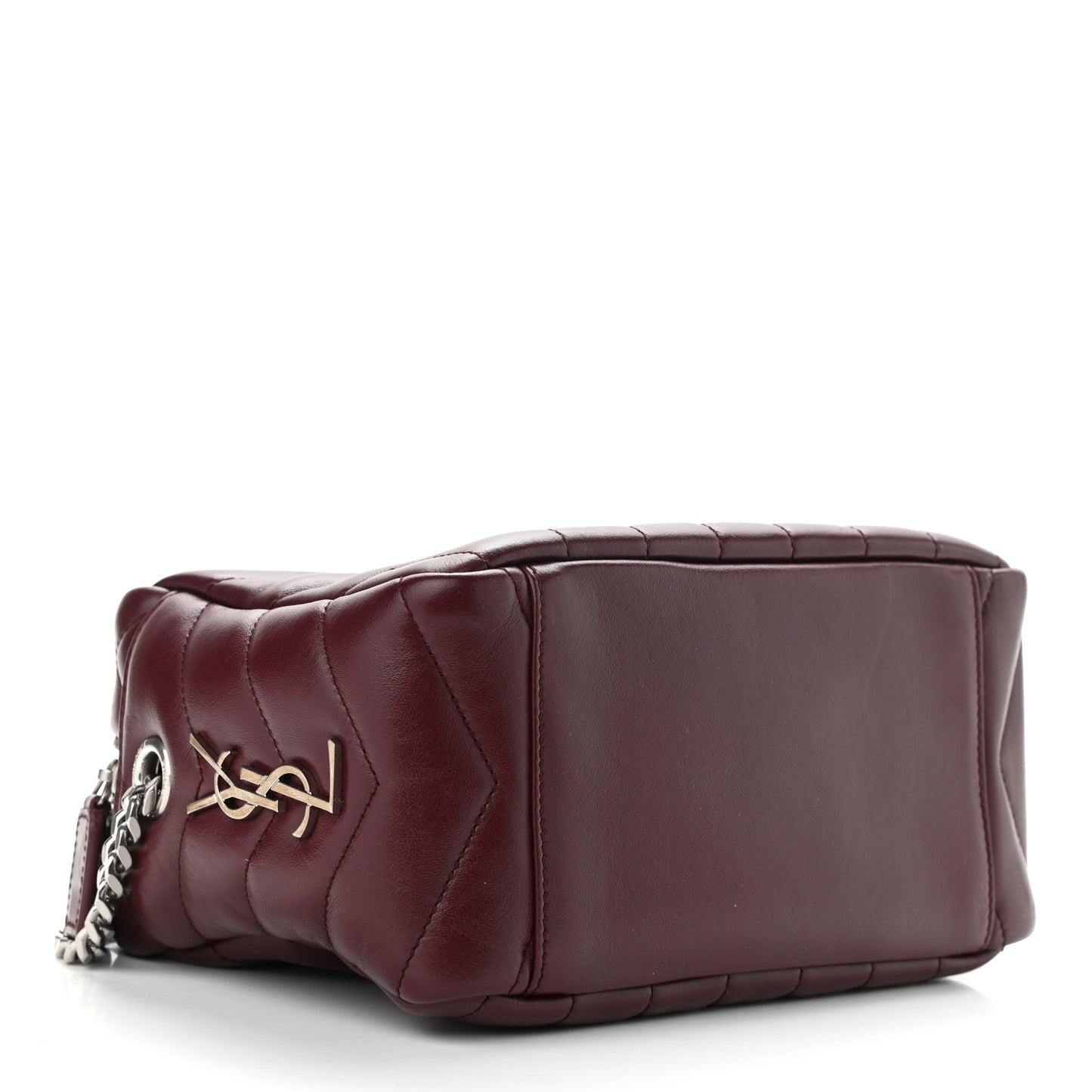 Calfskin Y Quilted Monogram Small Loulou Bowling Bag Rouge Legion