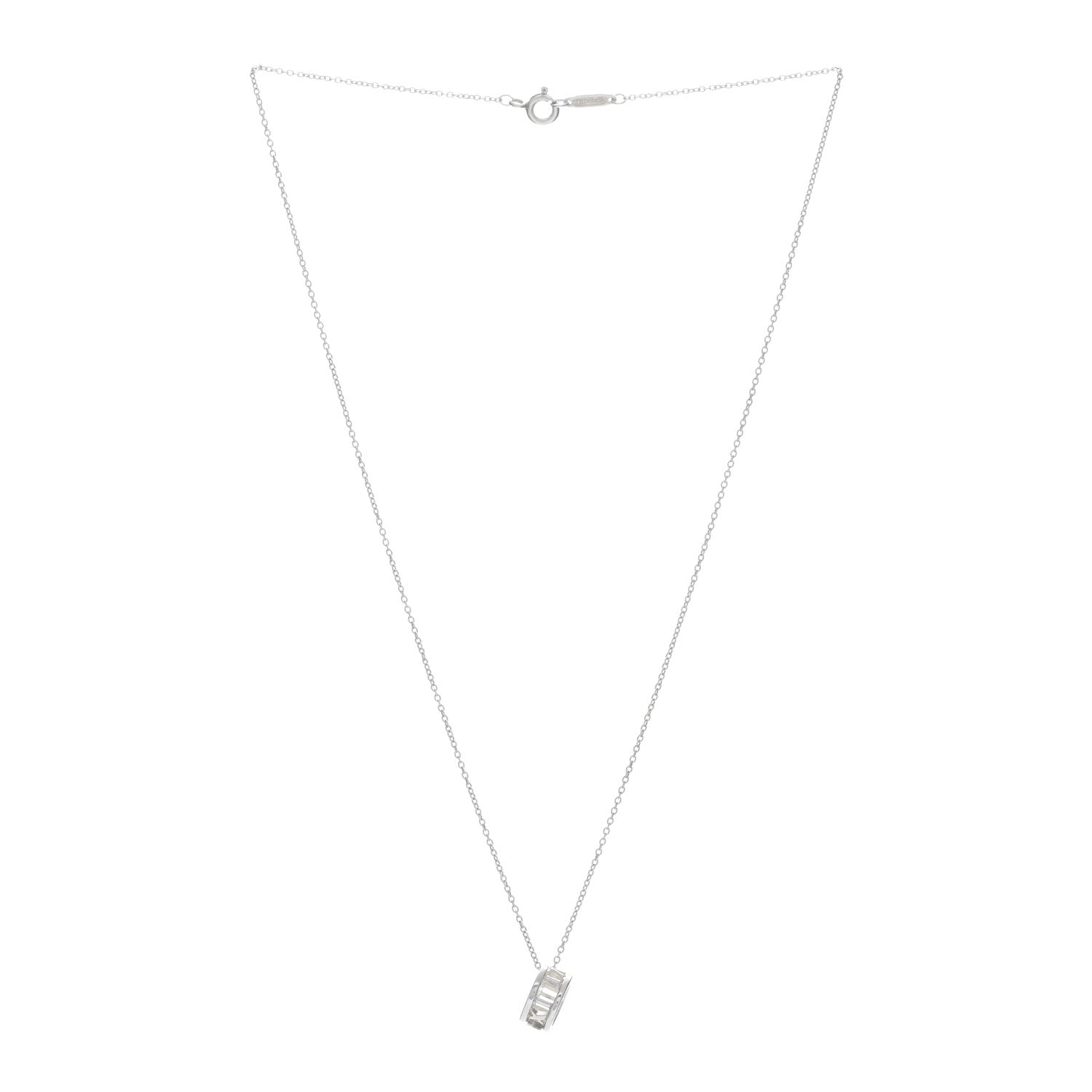 Tiffany Sterling Silver Atlas Open Pendant Necklace 2 of 3