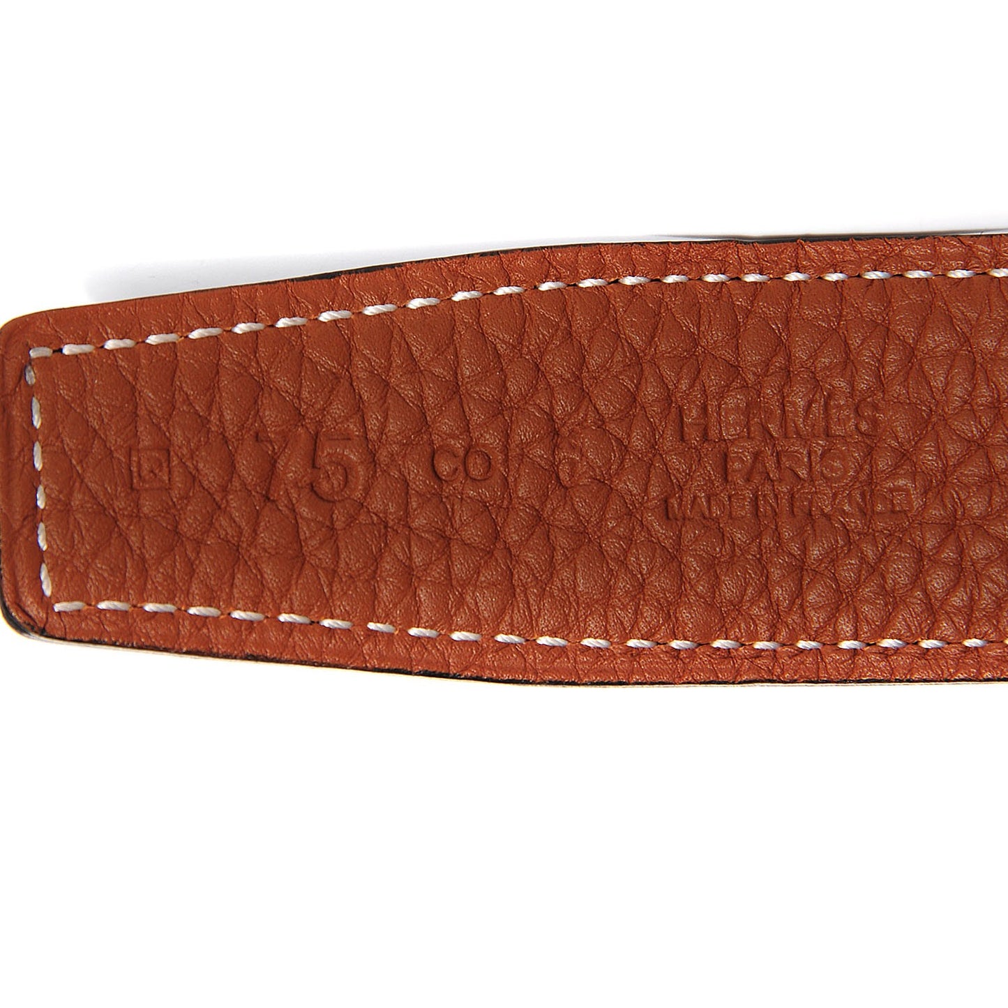 Veau Box Togo 32mm H Belt 75 Black Gold