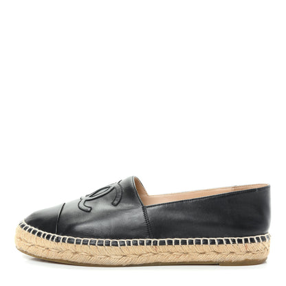 Chanel Lambskin CC Espadrilles 40 Black 1 of 11