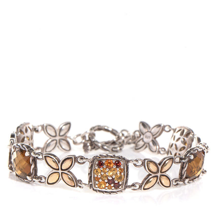 John Hardy Sterling Silver 18K Gold Citrine Garnet Sunset Batu Kawung Bracelet 1 of 6