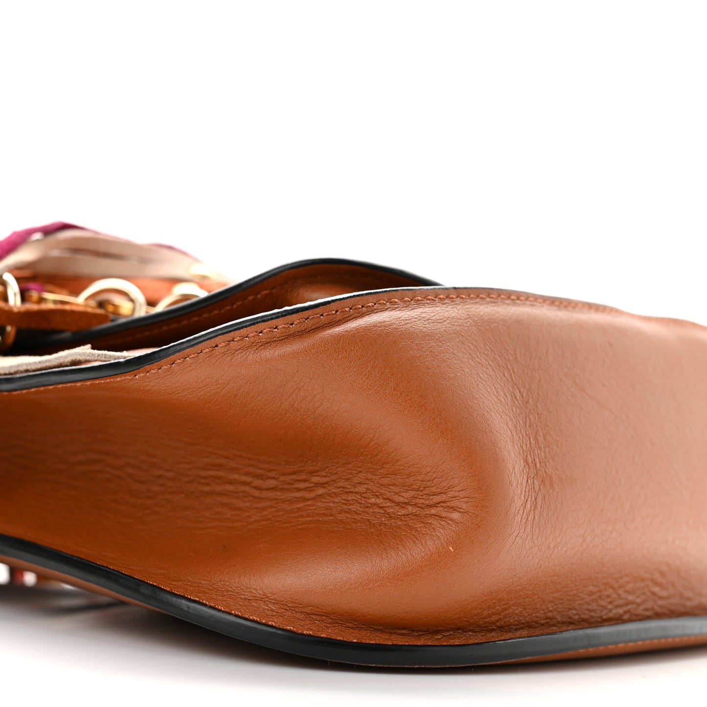 Calfskin Small Hudson Fringe Shoulder Bag Caramel
