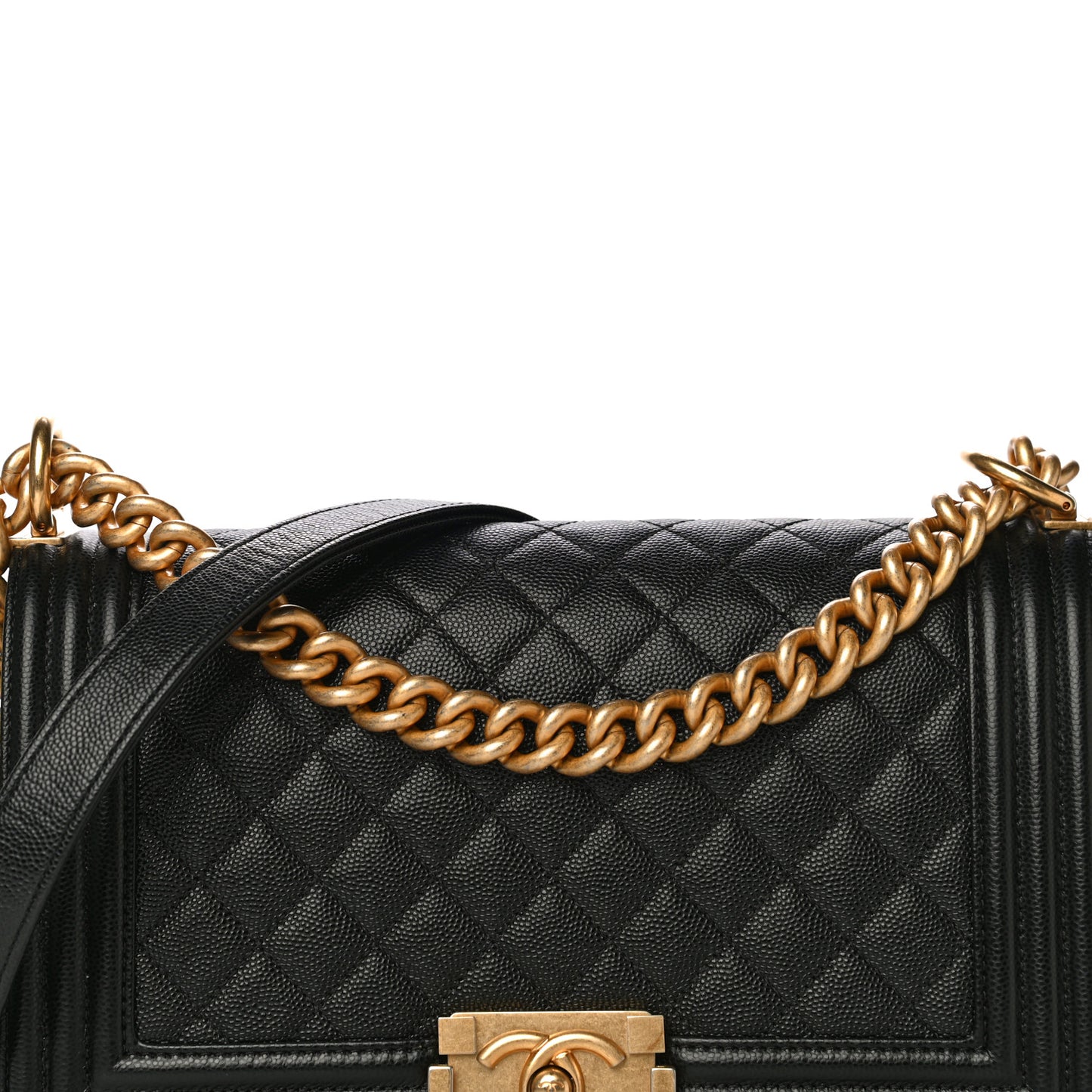 Caviar Quilted Medium Boy Flap Black