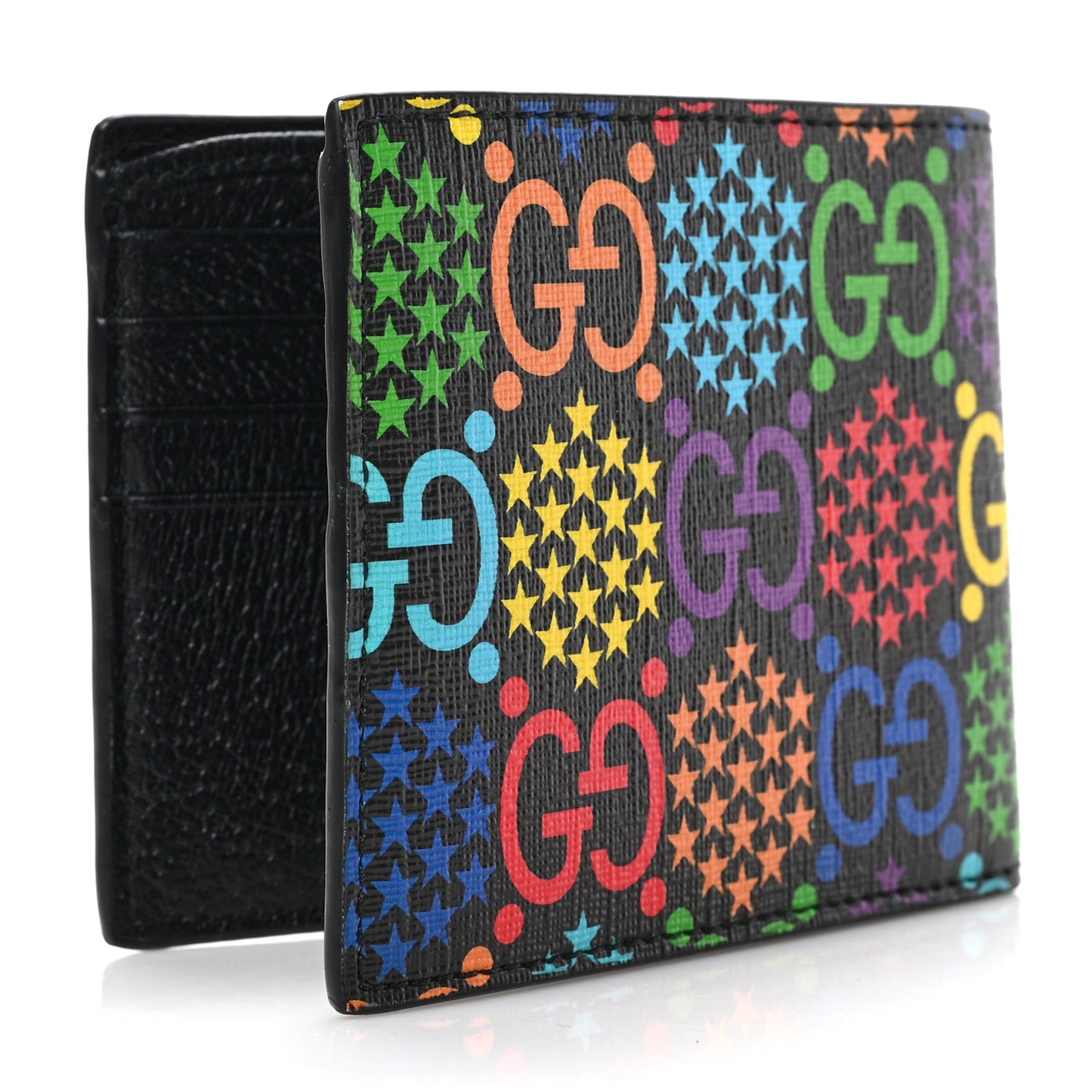 GG Supreme Monogram Psychedelic Bi-Fold Wallet Black Multicolor