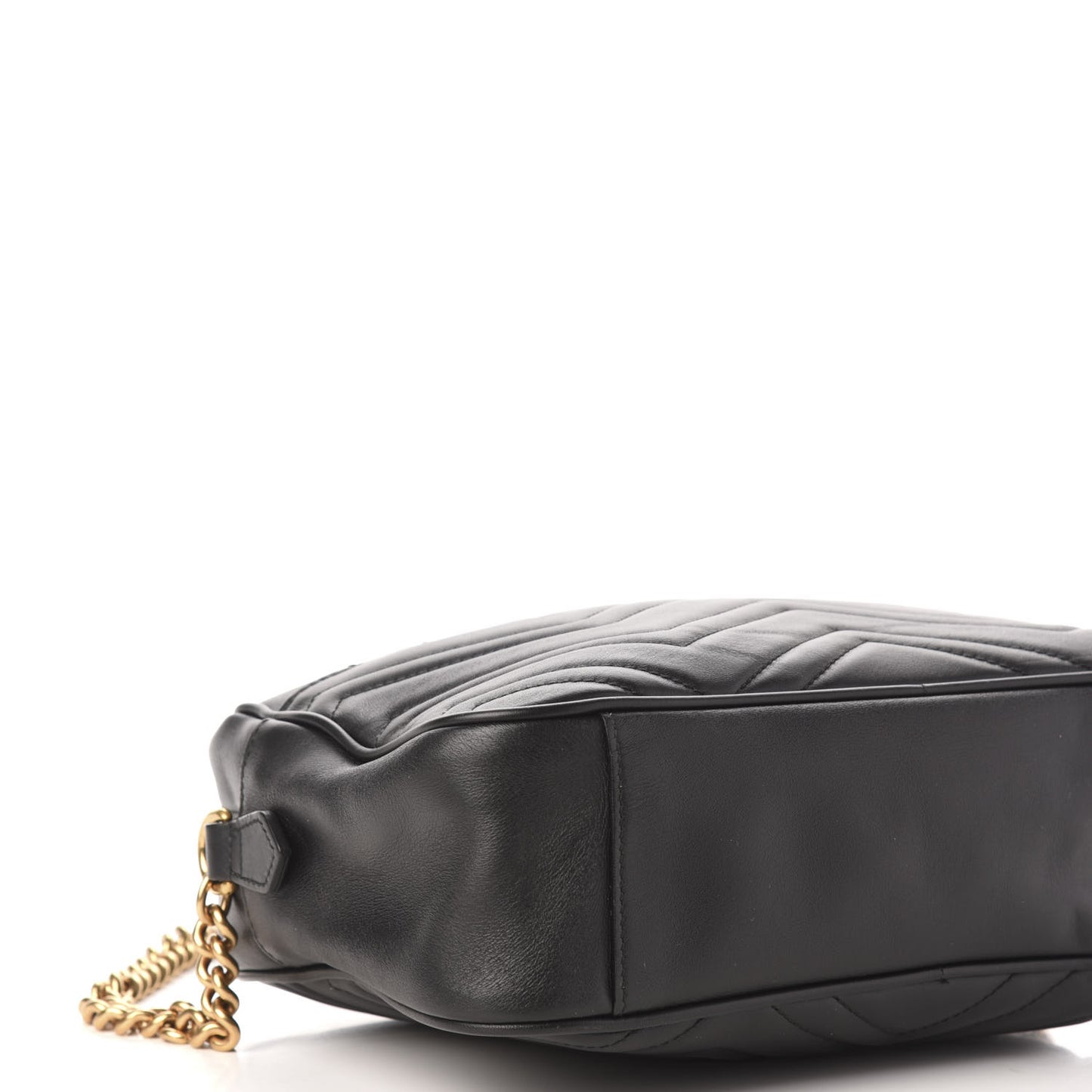 Calfskin Matelasse Medium GG Marmont Chain Shoulder Bag Black