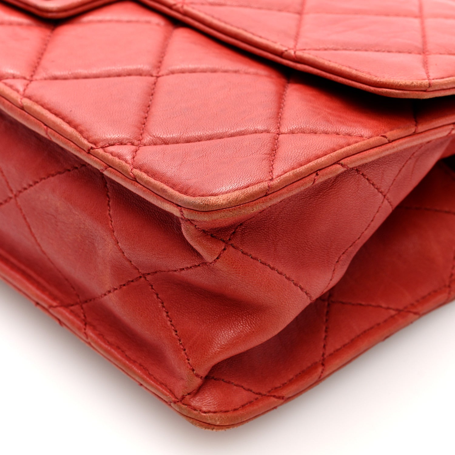 Chanel Washed Lambskin Jumbo Take Away Flap Red 10 of 10