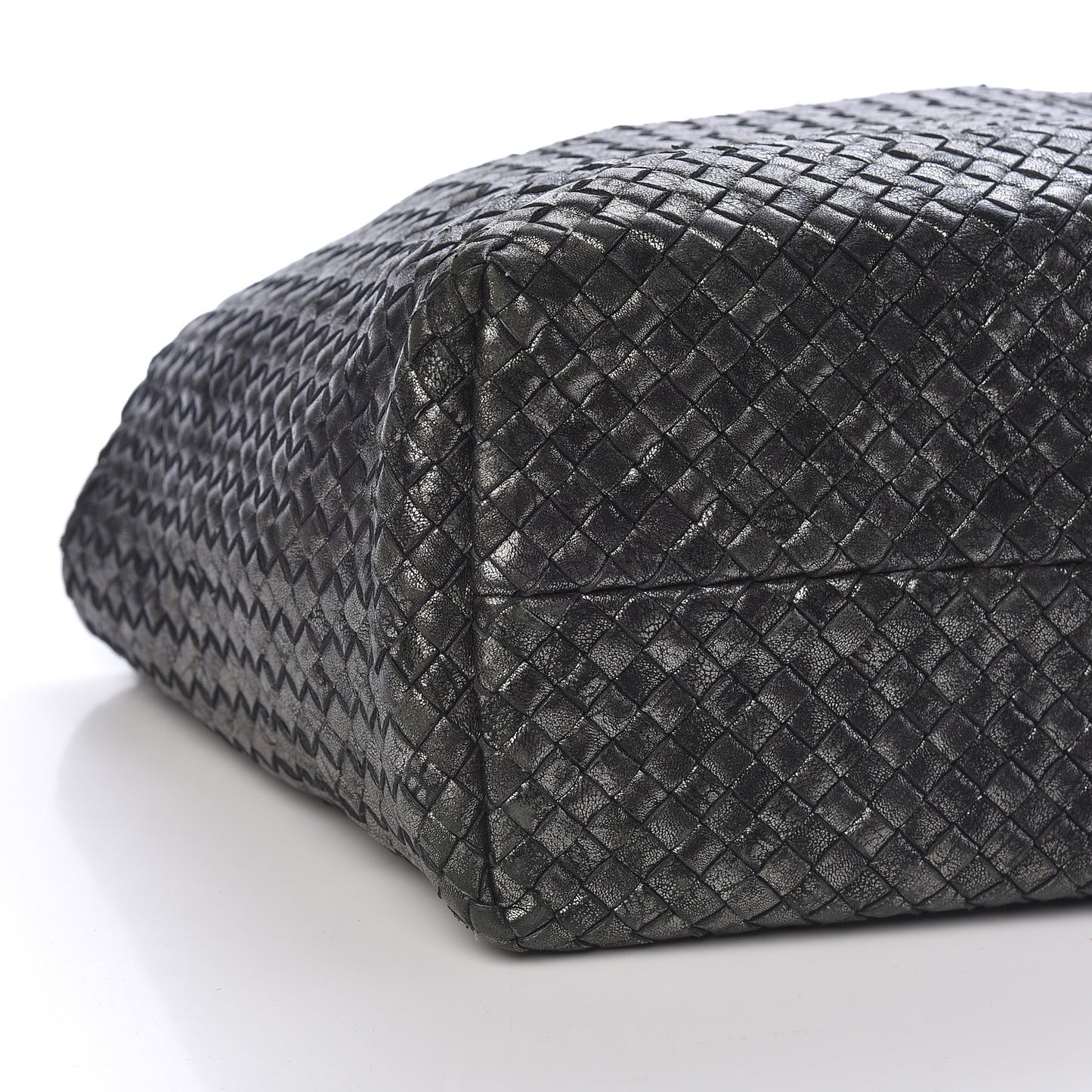 Metallic Nappa Intrecciato Medium Moon Cabat