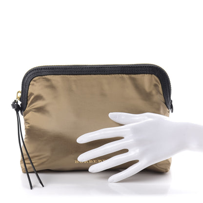 Burberry Nylon Large Border Pouch Gold Black 2 of 10