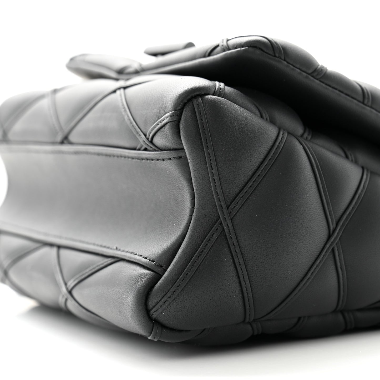 Lambskin Malletage Monochrome Top Handle GO-14 MM Black