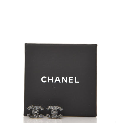 Chanel Crystal CC Earrings Dark Silver 5 of 5